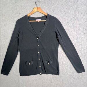 LILLY PULITZER WOMENS CARDIGAN SWEATER BLACK SIZE L